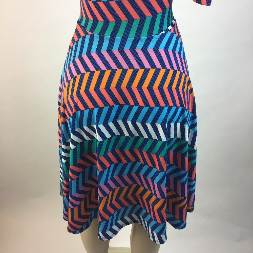 LuLaRoe Nicole‎ fitflare skater dress Striped Dress size XXS - Picture 4 of 8